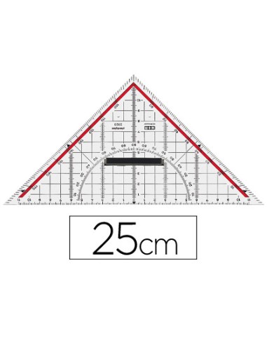 Escuadra m+r geometria 25 cm plastico cristal