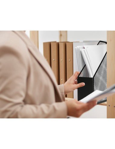 Revistero metalico q-connect rejilla negro...