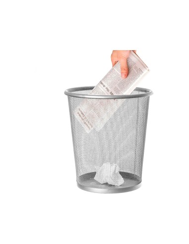 Papelera metalica q-connect rejilla gris...