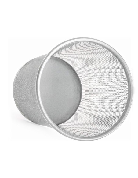 Papelera metalica q-connect rejilla gris 190x260x235 mm