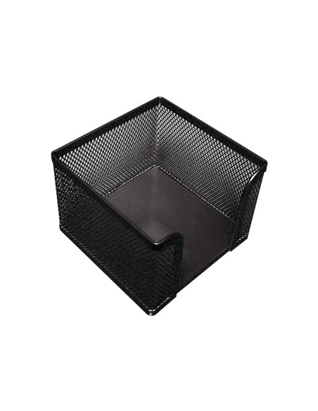 Soporte taco de papel q-connect metalico rejilla negro 95x95x80 mm