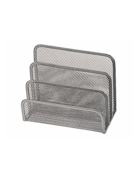 Soporte para cartas q-connect metalico rejilla gris 170x135x83 mm
