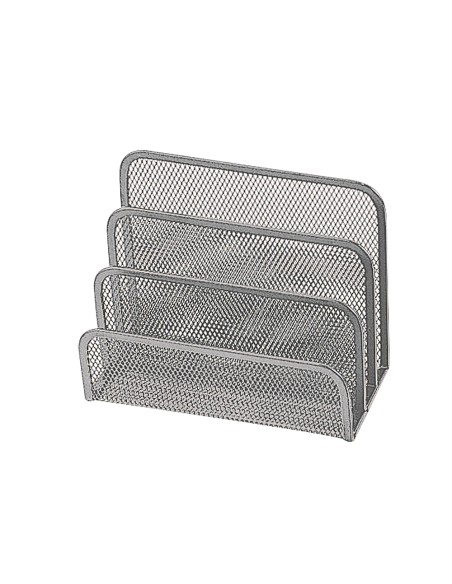Soporte para cartas q-connect metalico rejilla gris 170x135x83 mm