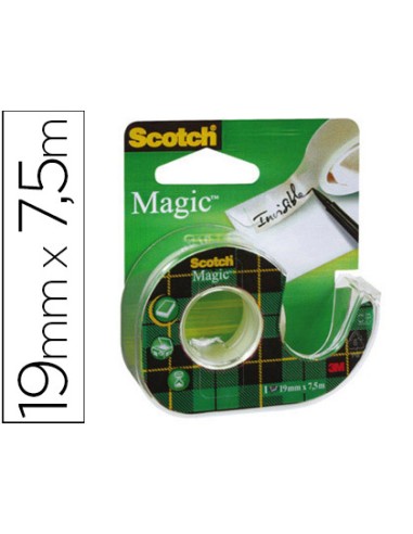 Cinta adhesiva scotch magic invisible 7,5 m x...