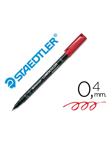 Rotulador staedtler lumocolor retroproyeccion punta de fibra permanente 313-2 rojo punta super fina redonda 0.4 mm