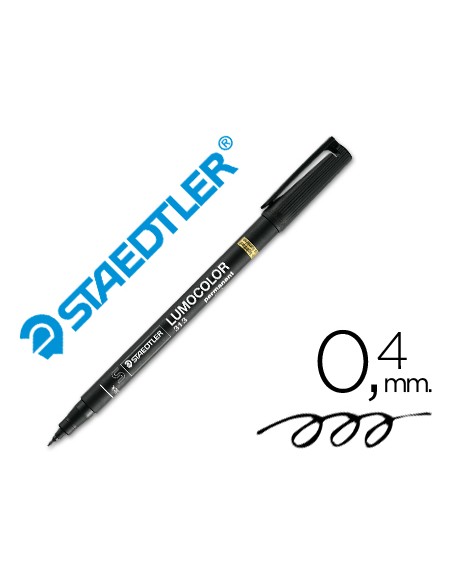 Rotulador staedtler lumocolor retroproyeccion punta de fibra permanente 313-9 negro punta super fina redonda 0.4 mm