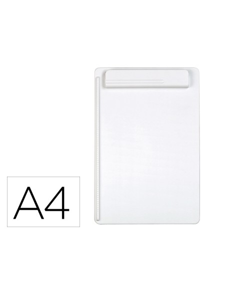 Portanotas maul go din a4 plastico reciclado con pinza color blanco