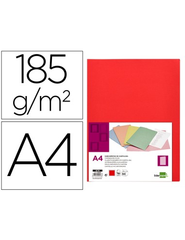Subcarpeta liderpapel din a4 rojo intenso 180g/m2