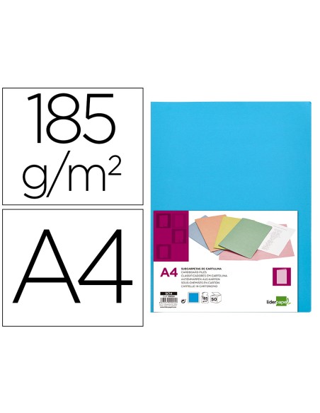 Subcarpeta liderpapel din a4 celeste intenso 180g/m2