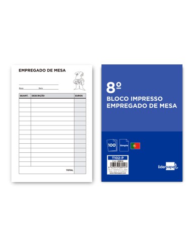 Talonario liderpapel camarero octavo sin iva...