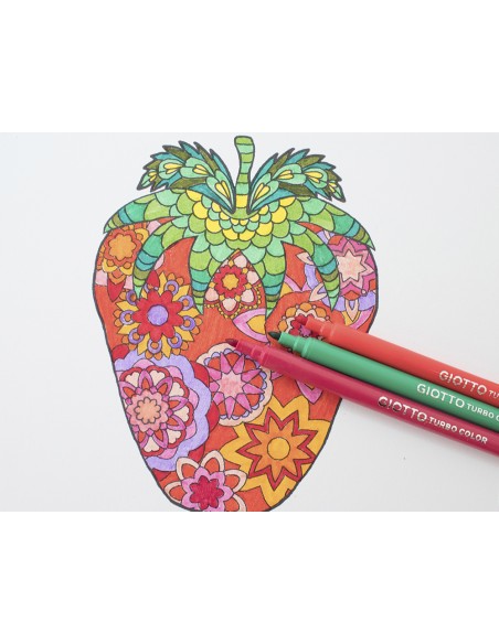 Rotulador giotto turbo color caja de 12 colores lavables con punta bloqueada