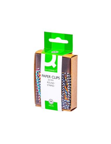 Clips colores rayados q-connect 50 mm caja de...