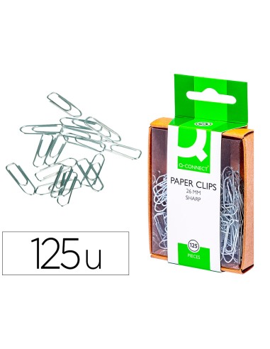 Clips niquelados q-connect 26 mm caja de 125...