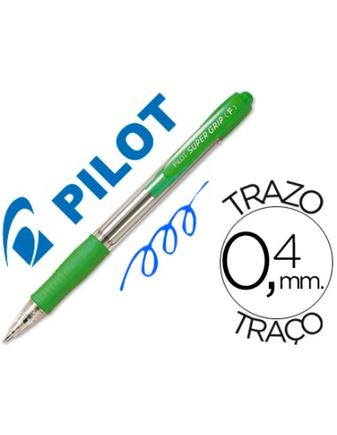 Boligrafo pilot super grip verde claro...