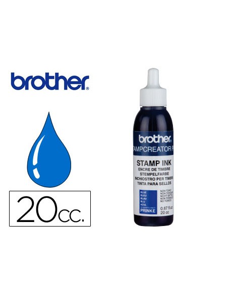 Tinta brother para sellos automaticos color azul bote de 20 cc