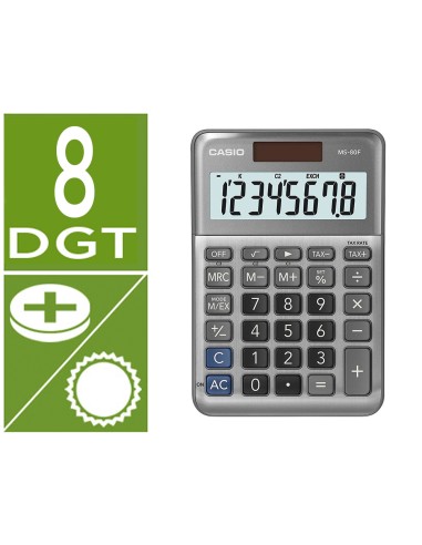 Calculadora casio ms-80f sobremesa 8 digitos...