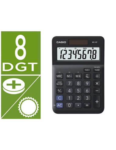 Calculadora casio ms-8f sobremesa 8 digitos tax...