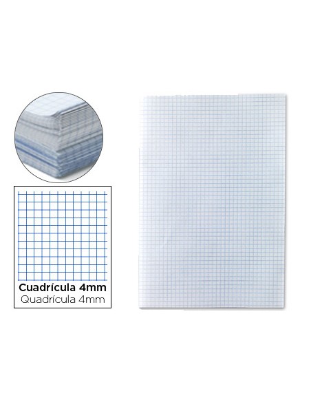 Papel florete liderpapel cuadro 4mm 60gr paquete de 250 hojas