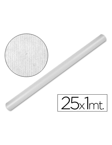 Papel kraft liderpapel blanco rollo 25x1 m
