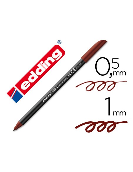 Rotulador edding punta fibra 1200 marron oscuro n. 18 punta redonda 0.5 mm