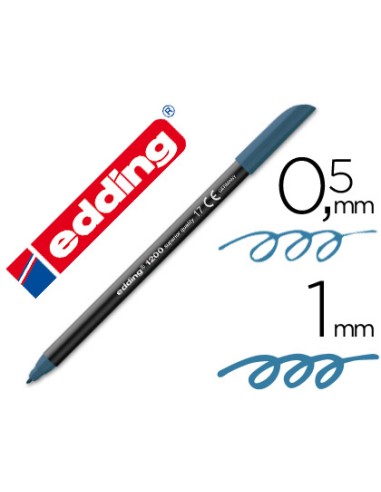 Rotulador edding punta fibra 1200 azul acero...
