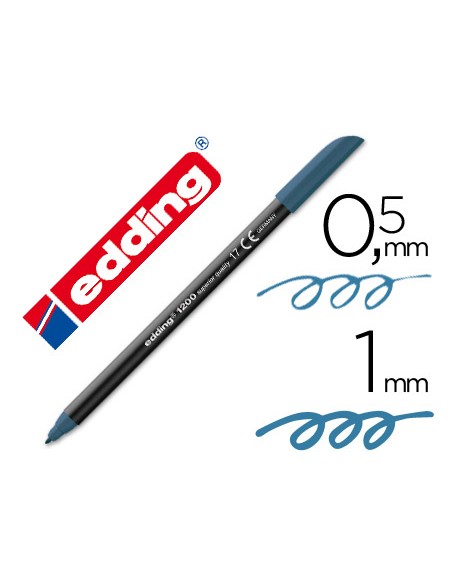 Rotulador edding punta fibra 1200 azul acero n.17 punta redonda 0.5 mm