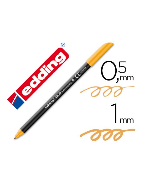 Rotulador edding punta fibra 1200 naranja claro n.16 punta redonda 0.5 mm