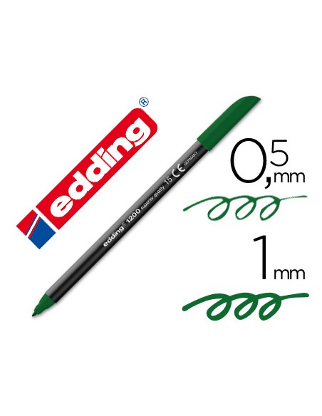 Rotulador edding punta fibra 1200 verde oliva n.15 punta redonda 0.5 mm