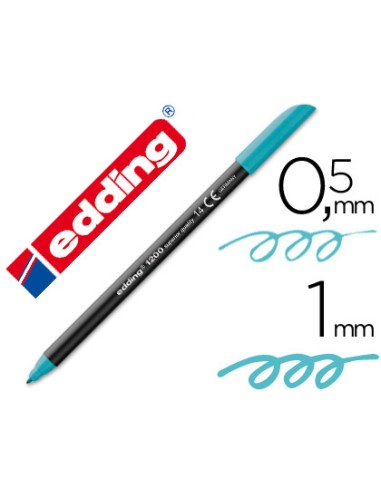 Rotulador edding punta fibra 1200 azul turquesa...