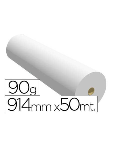 Papel reprografia para plotter 914mmx50mt 90 g impresion ink-jet