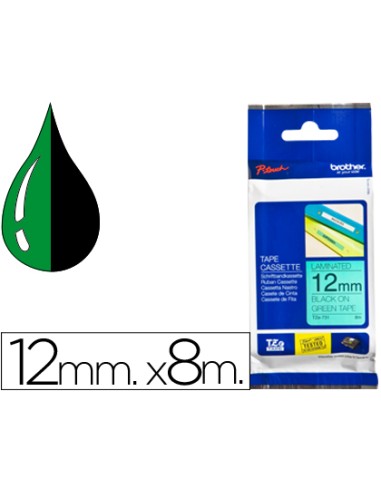 Cinta brother tze-731 verde-negro 12mm longitud...