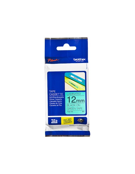 Cinta brother tze-731 verde-negro 12mm longitud 8 m