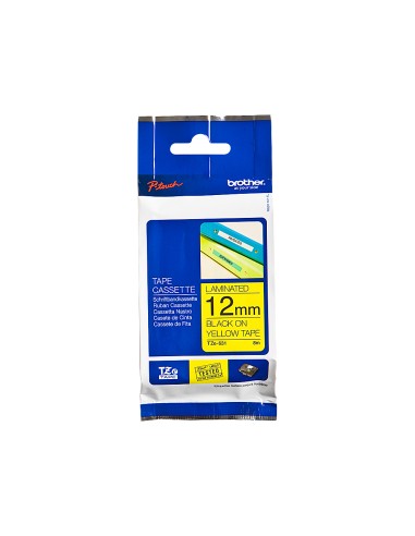 Cinta brother tze631 amarillo-negro 12mm...