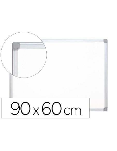 Pizarra blanca q-connect lacada magnetica marco de aluminio 90x60 cm
