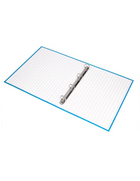 Carpeta de 4 anillas 25mm mixtas liderpapel folio carton forrado paper coat celeste