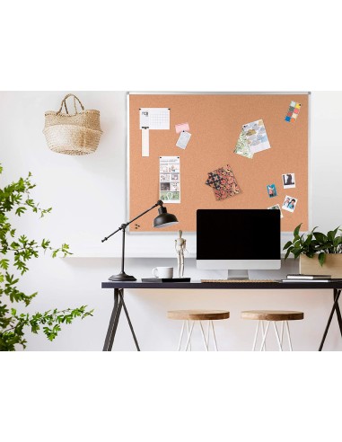 Pizarra corcho q-connect 60x45 cm marco aluminio