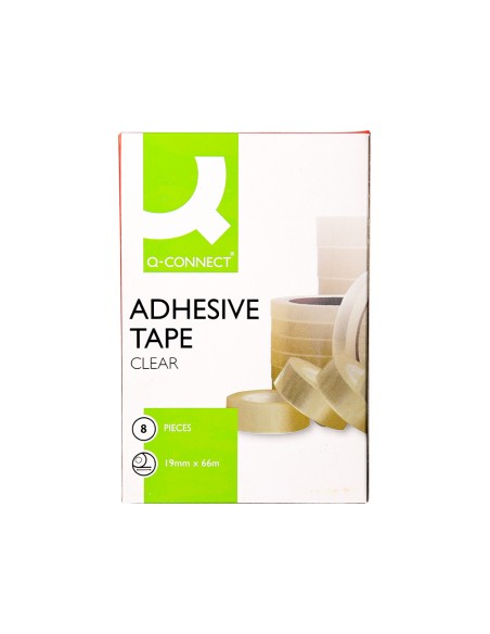 Cinta adhesiva q-connect transparente 66 m x 19 mm