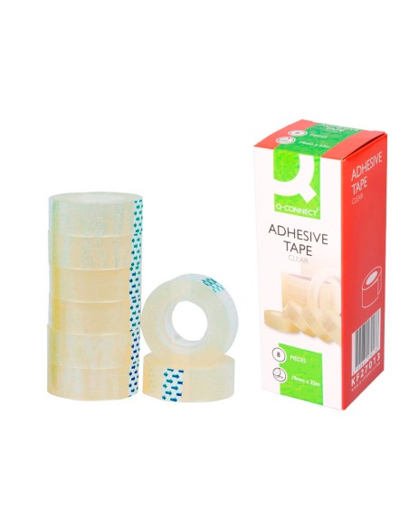 Cinta adhesiva q-connect transparente 33 m x 19 mm