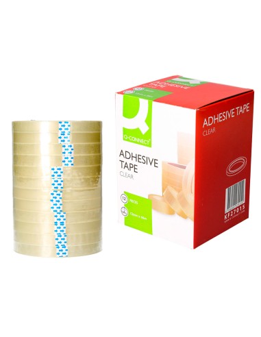 Cinta adhesiva q-connect transparente 66 m x 12 mm
