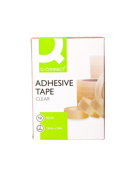 Cinta adhesiva q-connect transparente 66 m x 12 mm