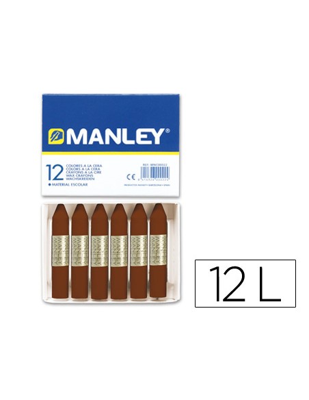 Lapices cera manley unicolor pardo n.29 caja de 12 unidades