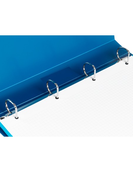 Carpeta liderpapel 4 anillas 25 mm mixtas 43432 polipropileno din a4 azul translucido