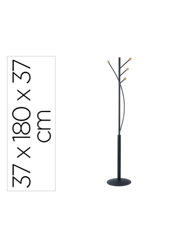 Perchero metalico maullaura 4 colgadores madera...