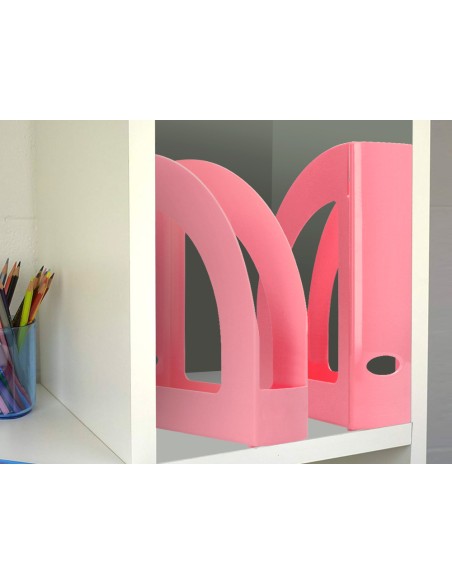 Revistero plastico q-connect color rosa pastel 320x250x80 mm