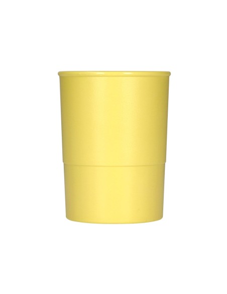 Cubilete portalapices q-connect amarillo pastel opaco plastico diametro 75 mm alto 100 mm