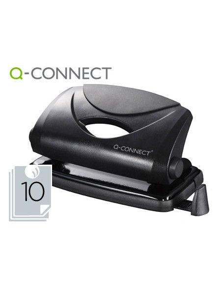 Taladrador q-connect kf01233 negro abertura 1 mm capacidad 10 hojas