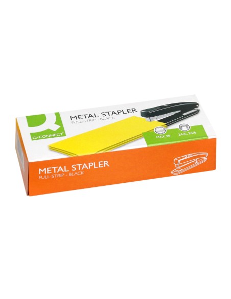 Grapadora q-connect kf01231 metalica negra capacidad 20 hojas
