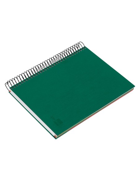 Cuaderno espiral liderpapel a5 micro papercoat tapa forrada 140h 75gr cuadro5mm 5 banda s 6 taladros verde