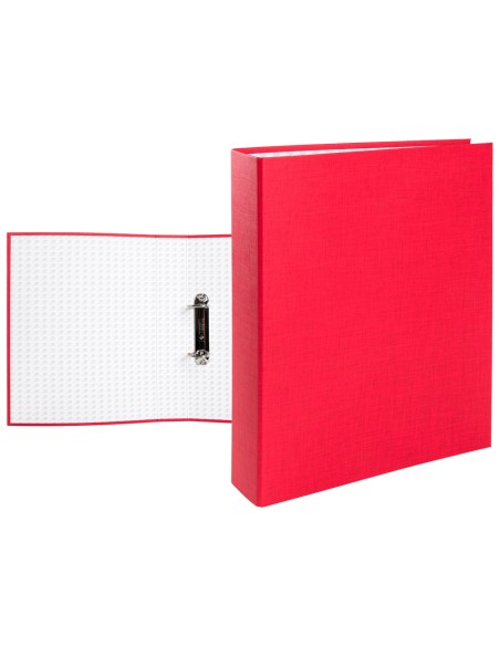 Carpeta de 2 anillas 40mm mixtas liderpapel folio carton forrado paper coat plastico color rojo