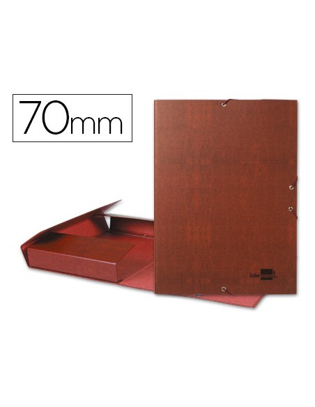Carpeta proyectos liderpapel folio lomo 70mm carton forrado cuero